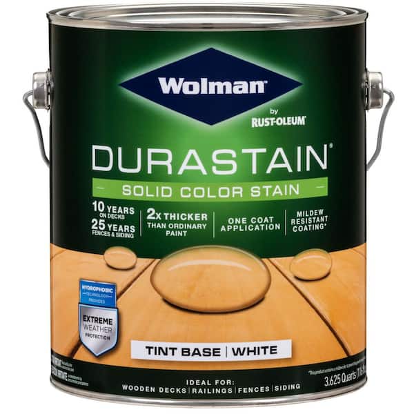 Wolman 1 gal. Durastain White Exterior Wood Solid Stain (4-Pack)