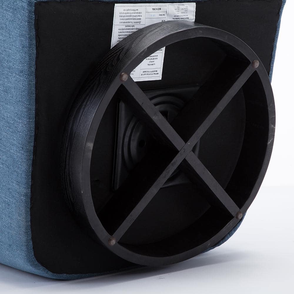 Cadet Blue Wood Swivel Barrel Comfort Chair