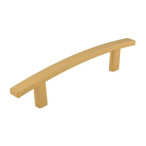 Padova Collection 3 3/4 in. (96 mm) Aurum Brushed Gold Transitional Rectangular Cabinet Bar Pull