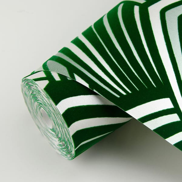 A-Street Prints CABARITA Green Art Deco Leaves Green Wallpaper Sample  2969-87354SAM - The Home Depot