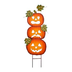 28 in. Metal Halloween Pumpkin Yard Stake