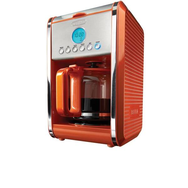 Bella Dots Programmable 12-Cup Coffee Maker in Orange