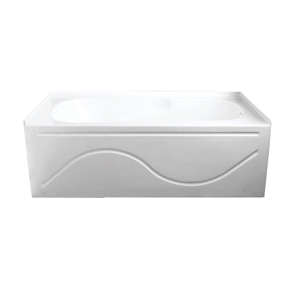 Aqua Eden 60 in. x 32 in. Acrylic Rectangular Alcove Soaking Bathtub with Right Drain with Anti Skid in Glossy White price history on PriceWatchPro