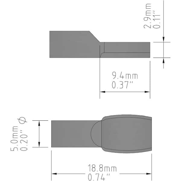 3mm, 5mm, 1/4, 7mm All Shelf Pin Sizes, Flat Spoon Style, Nickel