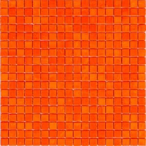 Skosh Glossy Red-Orange 11.6 in. x 11.6 in. Glass Mosaic Wall and Floor Tile (18.69 sq. ft./case) (20-pack)