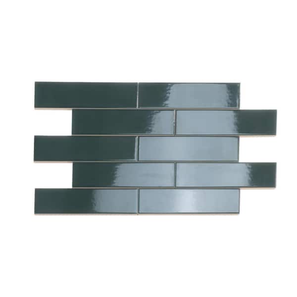 Arte 1.97 in. x 7.87 in. Green Ceramic Glossy Wall and Floor Tile (45 Cases/242.1 sq. ft./Pallet)