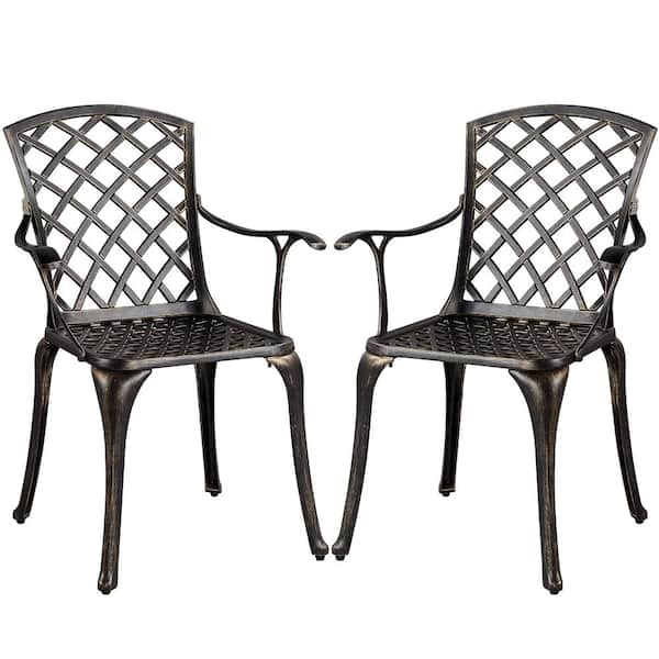 Yaheetech Outdoor Patio Dining Chairs with Armrests Antique Cast ...