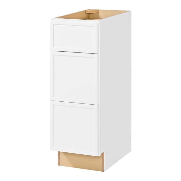 Leyton 12 in. W x 21 in. D x 34.5 in. H Ready to Assemble Plywood Slim Shaker Bath Drawer Base Cabinet in Alpine White