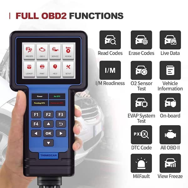 Tire Pressure Monitoring System TPMS OBD2 Scanner Car Code Reader Diagnostic Tool (Blue) THINKSCAN 601