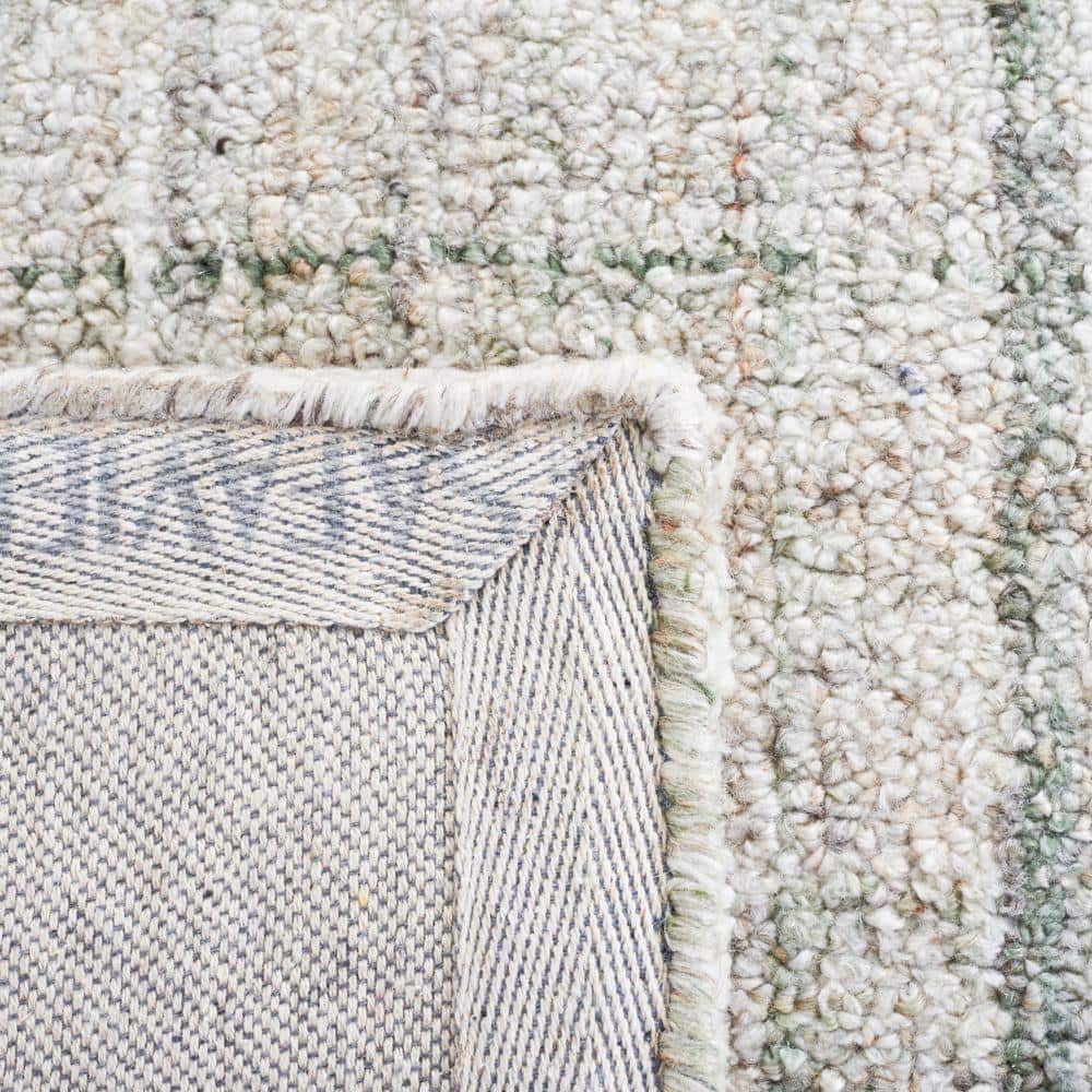 Hand-Tufted Sage & Green Abstract Wool Blend Rug - 9' x 12'