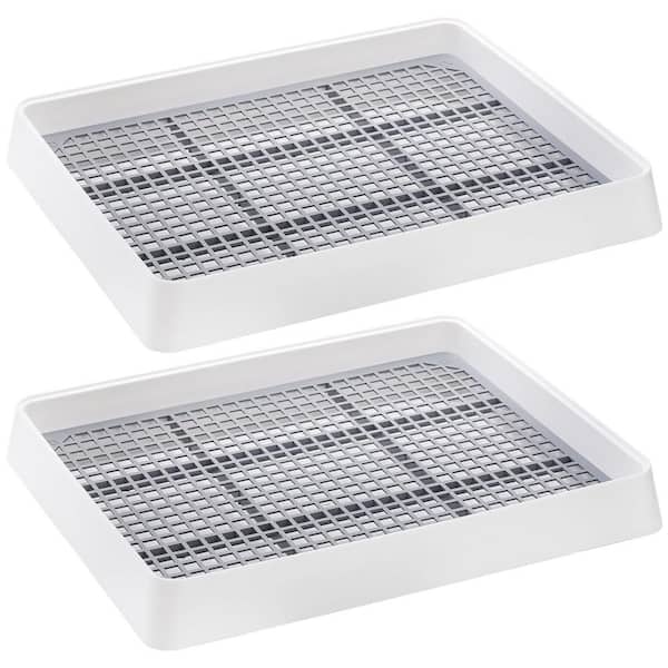 14.5 x 11.7 in. Plastic Small Animals Litter Pan Toilet Potty Trainer with Grate, 2-Pack