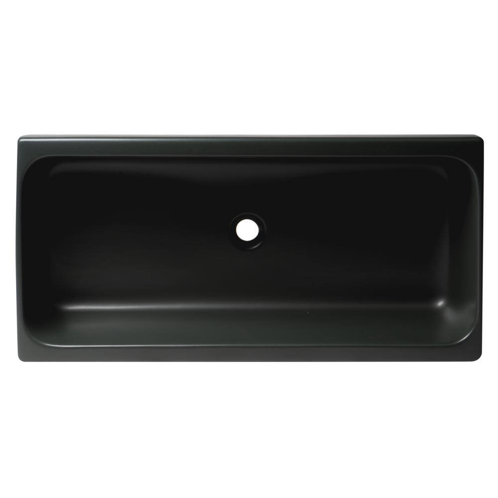 Matte Black Ceramic 36'' Trough Bathroom Sink