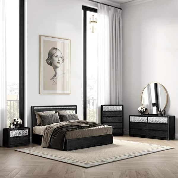 Zoko 5-Piece Ash Gray Queen Engineered Wood Bedroom Set