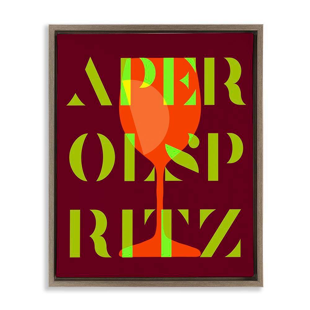 Modern Aperol Spritz by Daphne Polselli Brown Floater Frame Food Graphic Art Print 31 in. x 25 in. price history on PriceWatchPro