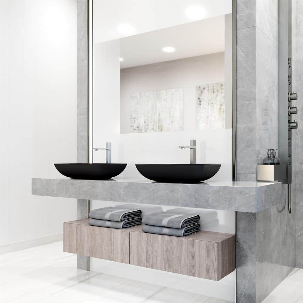 Nova Elegance Tall Rectangular Spout Bathroom Vessel Faucet in Brushed Nickel