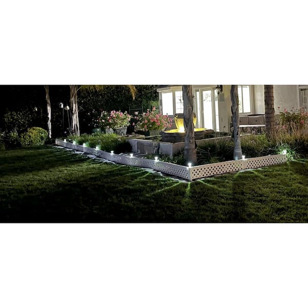 SnapFence 24 ft. x 7 in. White PVC Modular Landscape Edging Kit-No