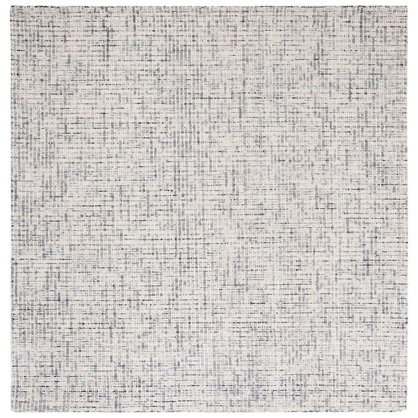 SAFAVIEH Abstract Gray/Ivory 8 ft. x 8 ft. Speckled Square Area Rug
