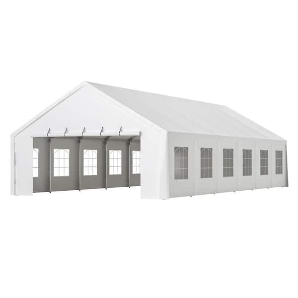 20 ft. x 40 ft. White Heavy Duty Canopy Tent with Removable Sidewalls and 3 Carry Bags