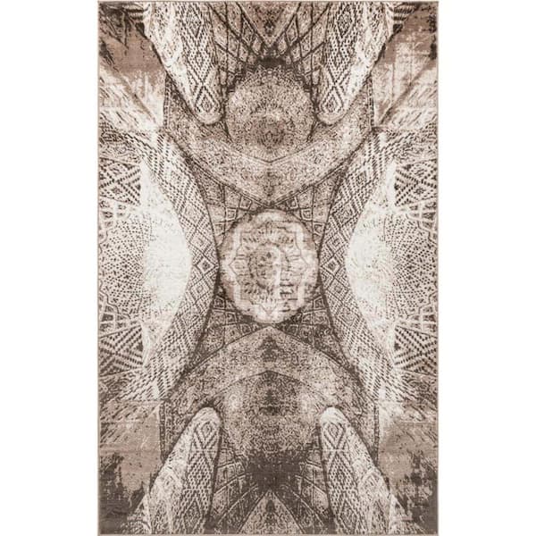 Unique Loom Sofia Albert Brown 5' 0 x 8' 0 Area Rug