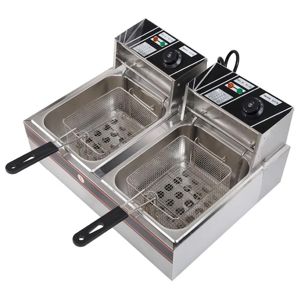 Unbranded LS-82 5KW 60Hz Home Use Parallel Bars Electric Fryer Set 110V Silver Gray & Black