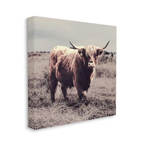 Farm Cattle Rustic Vintage Styling Muted Tones by SD Graphics Studio Unframed Print Animal Wall Art 24 in. x 24 in.