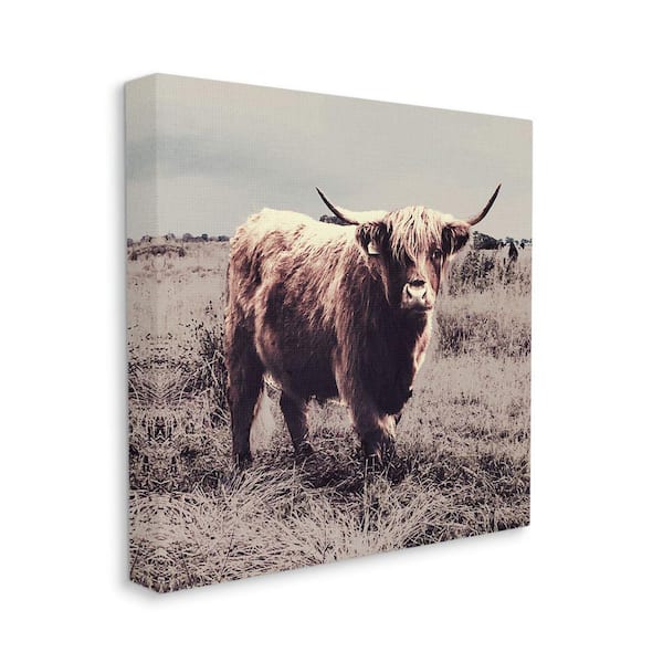Stupell Industries Farm Cattle Rustic Vintage Styling Muted Tones by SD Graphics Studio Unframed Print Animal Wall Art 24 in. x 24 in.