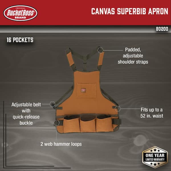 23 in. 16-Pocket Duckwear Super Bib Tool Work Apron