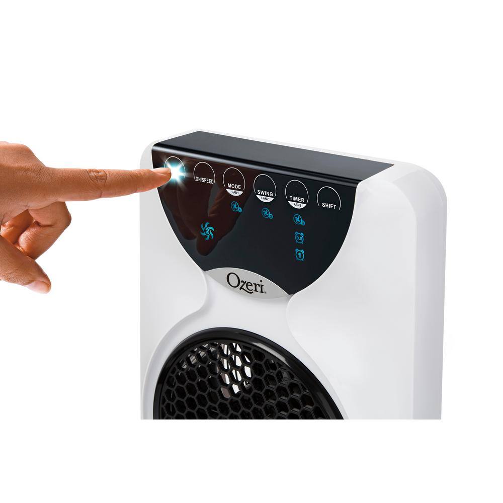 White 44" Oscillating Tower Fan with Remote Control