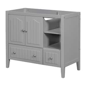 36 in. W x 18 in. D x 32 in. H Bath Vanity Cabinet without Top in Gray