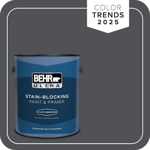 BEHR ULTRA 1 gal. #PPU18-01 Cracked Pepper Extra Durable Satin Enamel Interior Paint & Primer