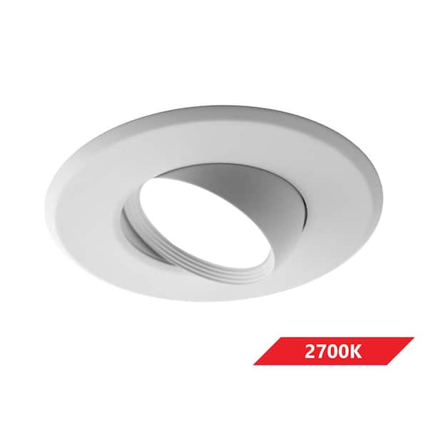 DLR Series 6 in. White (2700K) Dimmable LED Retrofit Recessed Eyeball Trim Kit, 94 CRI