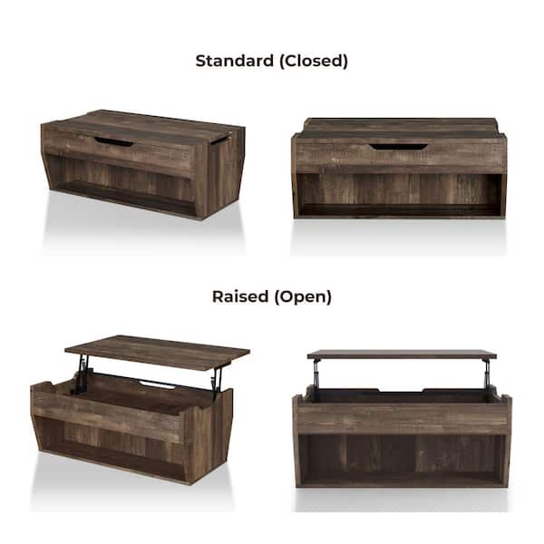 Furniture of America Anthem 41 in. Reclaimed Oak Rectangle