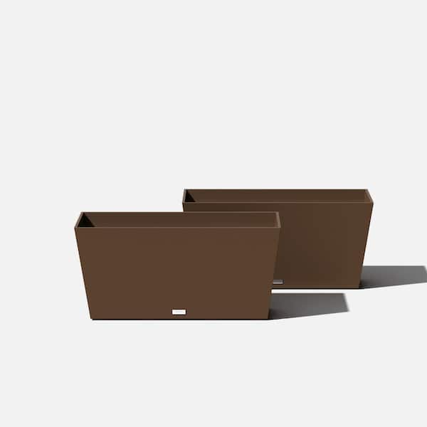 Veradek Midori 31 in. Espresso Plastic Long Trough Planter (2-Pack)