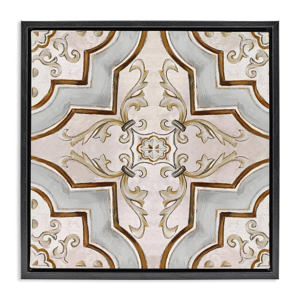 Classic Symmetrical Tile by Eli Jones Black Floater Frame Abstract Graphic Art Print 25 in. x 25 in. price history on PriceWatchPro