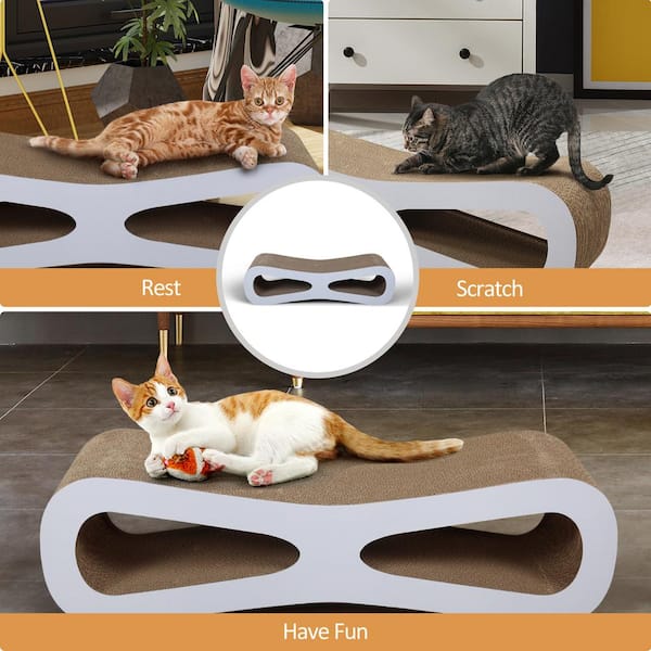 COZIWOW Cat Scratcher Cardboard Lounge Bed with Catnip CW12X0322 The Home Depot