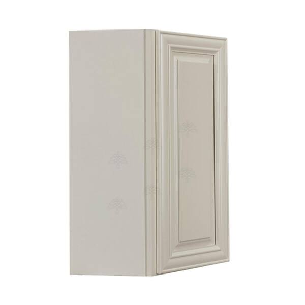 LIFEART CABINETRY Princeton Assembled 24 in. x 36 in. x 15 in. Wall Diagonal Corner Cabinet with 1-Door 2-Shelves in Off-White