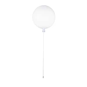 Itzel 15 in. 1-Light White Balloon Flush Mounted with RGBW LED Bulb Included