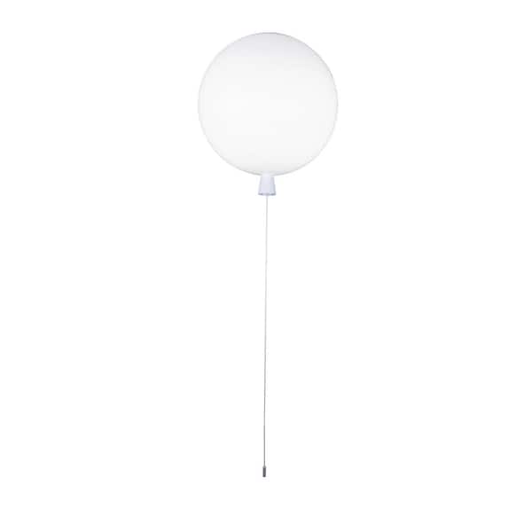 EQLight Itzel 15 in. 1-Light White Balloon Flush Mounted with RGBW LED Bulb Included
