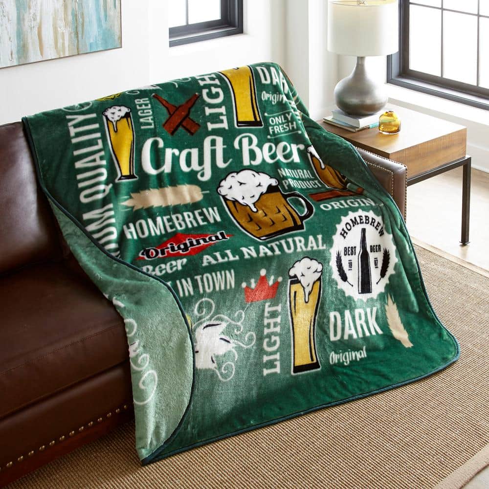 Green Pistachio Fleece Queen Size Machine Washable Throw
