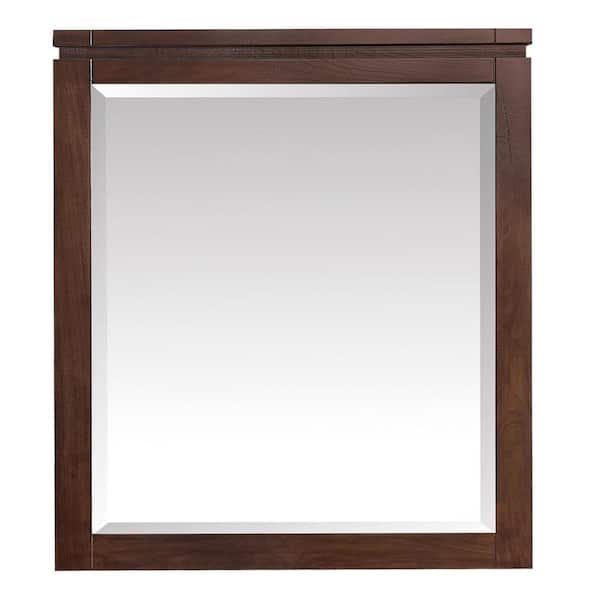 Avanity Giselle 24 in. W x 32 in. H Framed Rectangular Bathroom Vanity Mirror in Natural walnut finish