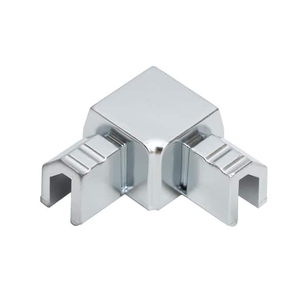 Chrome 3/8 in. Square-Shaped Inside Corner Tile Edging Trim, 2 Pack