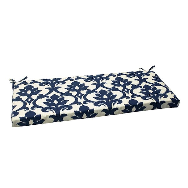 Pillow Perfect Other Rectangular Outdoor Bench Cushion in Blue