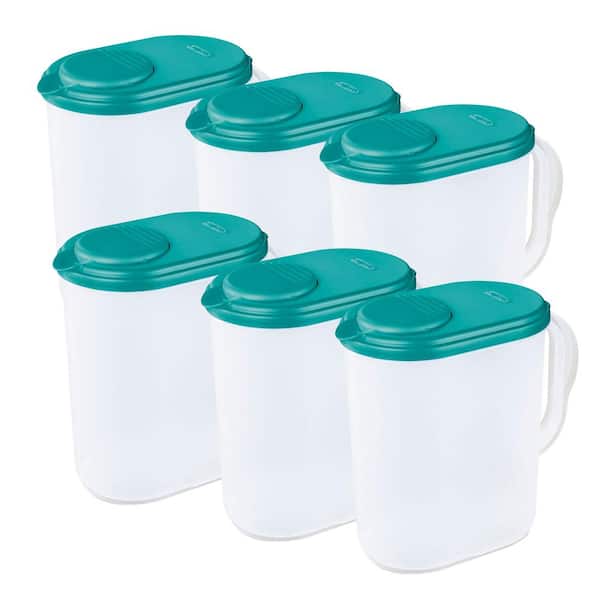 52 oz. Clear Square Plastic Disposable Pitchers (24 Pitchers), 24