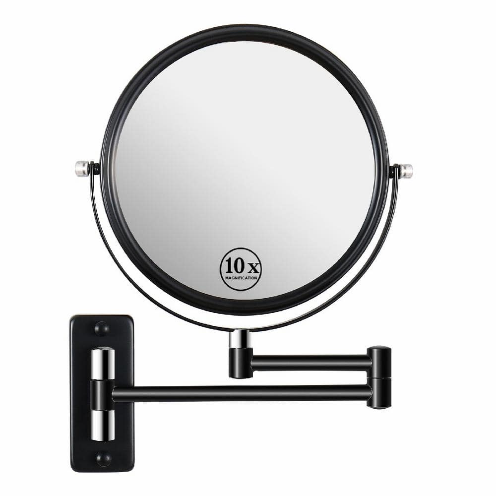 8 in. Wall Mounted Makeup Vanity Mirror, 1X/10X Magnification Bathroom Make