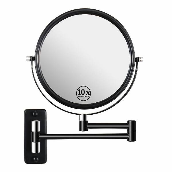 8 in. Wall Mounted Makeup Vanity Mirror, 1X/10X Magnification Bathroom