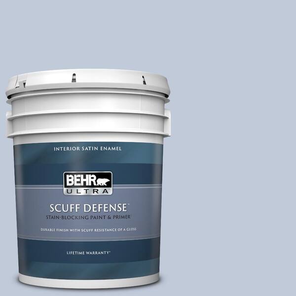 BEHR ULTRA 5 gal. #600E-3 Icy Brook Extra Durable Satin Enamel Interior Paint & Primer