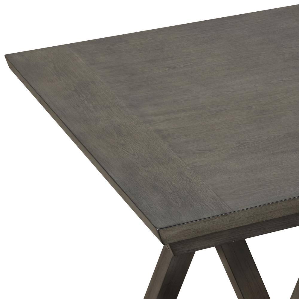 High Line Rectangular Gray Wood Dining Table for Six