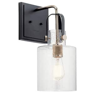Kitner 1-Light Polished Nickel Bathroom Indoor Wall Sconce Light with Clear Glass Shade