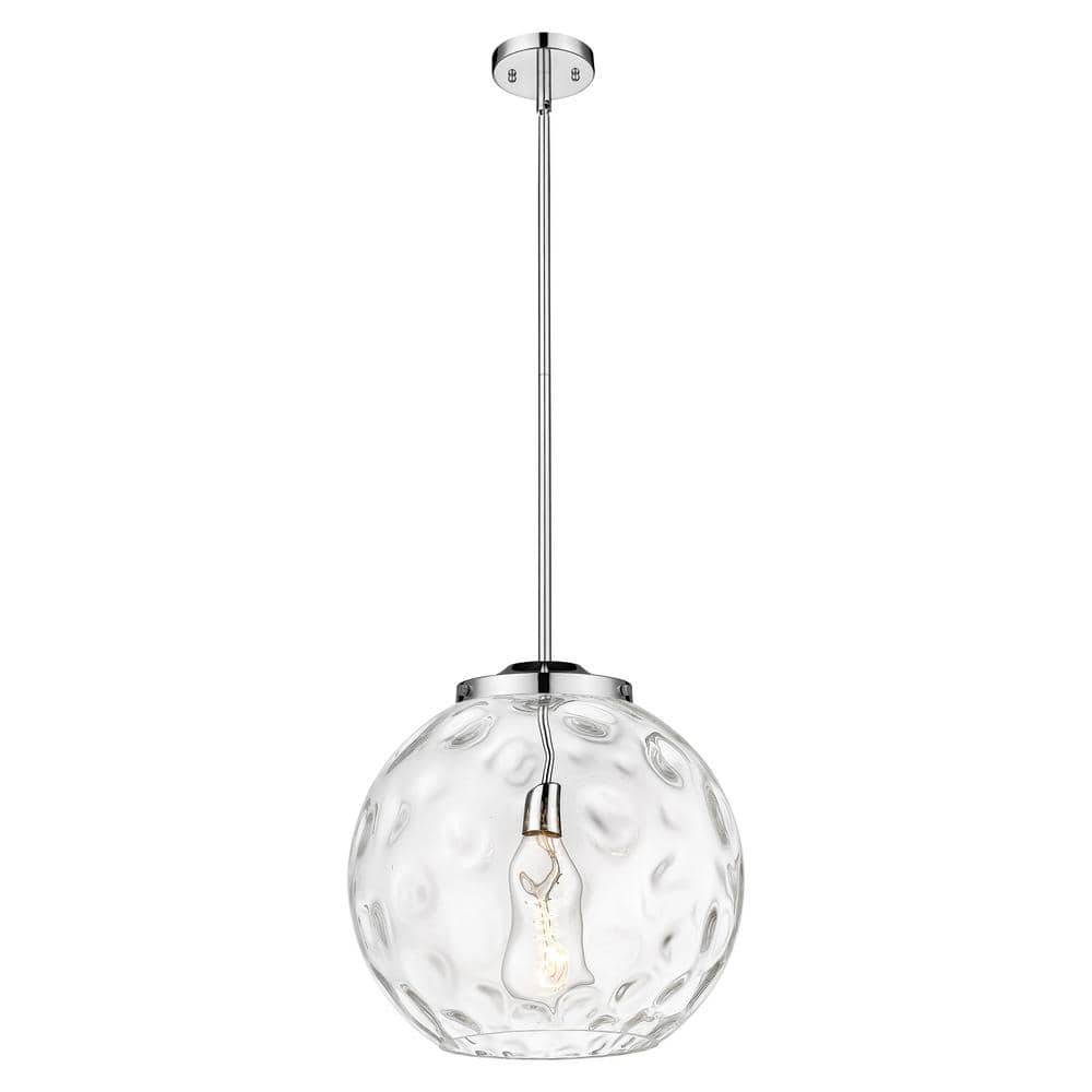 Athens Polished Chrome Water Glass Globe Pendant Light
