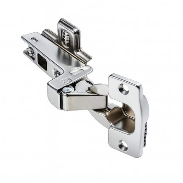 Half Overlay Self-Closing Concealed No Radius Cabinet Hinge in Satin Nickel - (Set of 24)